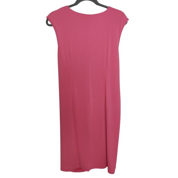 NWT Eloquii Women's Plus Sz 18 Pink Sheath Dress Draped Flattering Stretch - Picture 5 of 5